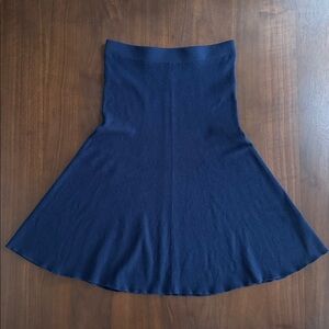BANANA REPUBLIC Ribbed Sweater Skirt Midi Elastic Waist BLUE A-line S #361614